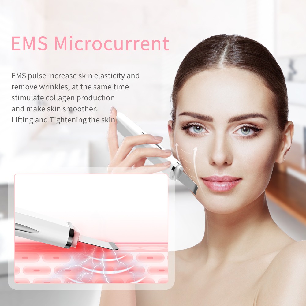 Máy Chăm Sóc Da ANLAN Sử Dụng Sóng Siêu Âm Làm Sạch Massage Với Liệu Pháp Ánh Sáng Đỏ Và Xanh Dương