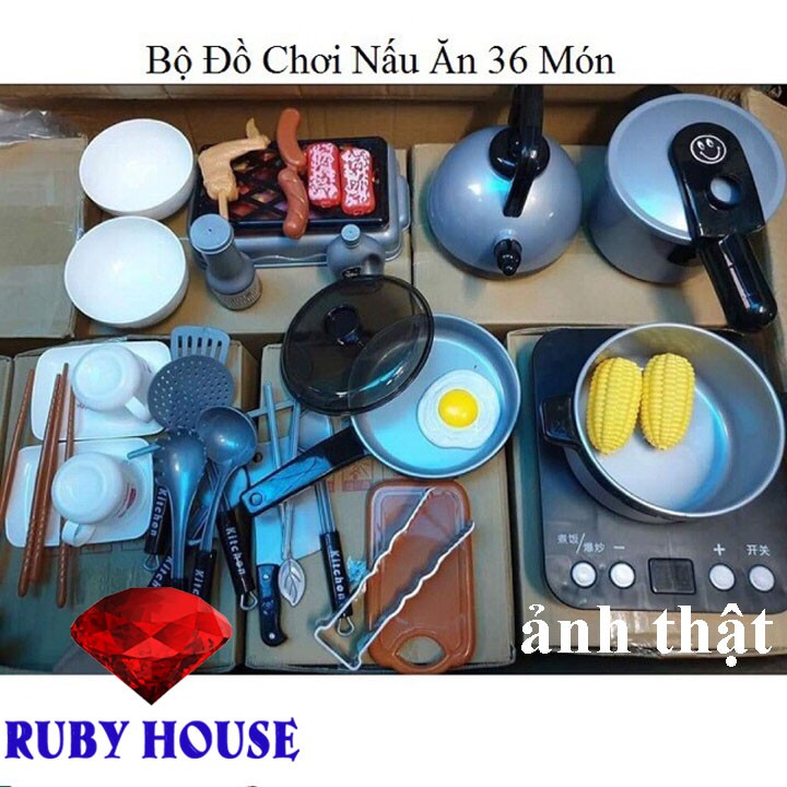 Bộ đồ chơi nấu ăn Hot 2020, đồ chơi trẻ em nấu ăn 36 chi tiết- Ruby House