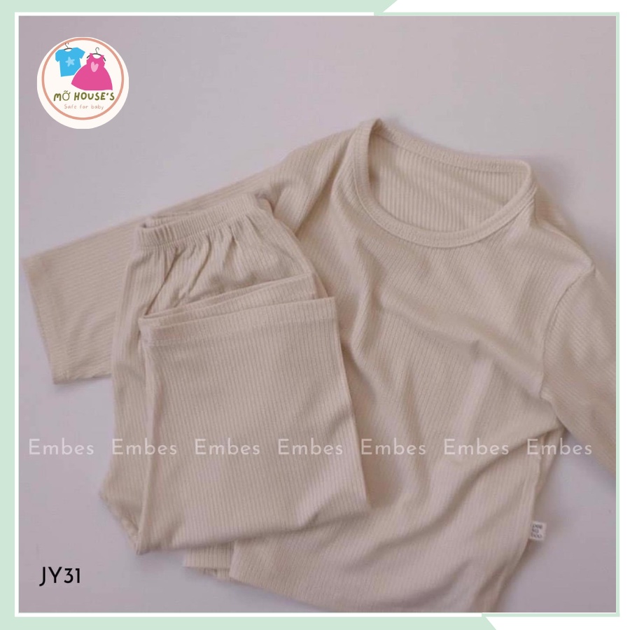 Bộ thun tăm cotton dài tay cho bé trai, bé gái từ 10kg - 24kg BBT02