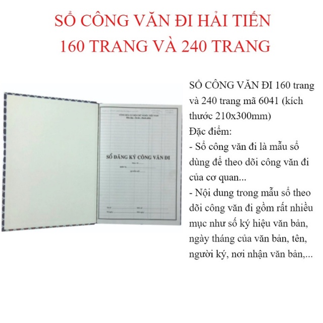 Công Văn Đi 160 trang Hải Tiến - Thiết Kế Bìa Cứng Bên Ngoài Có Họa Tiết,Chất Lượng Giấy Tốt,Viết Êm Tay