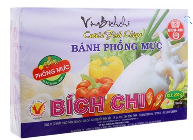 Combo 2 gói Bánh phồng mực Bích Chi 200g