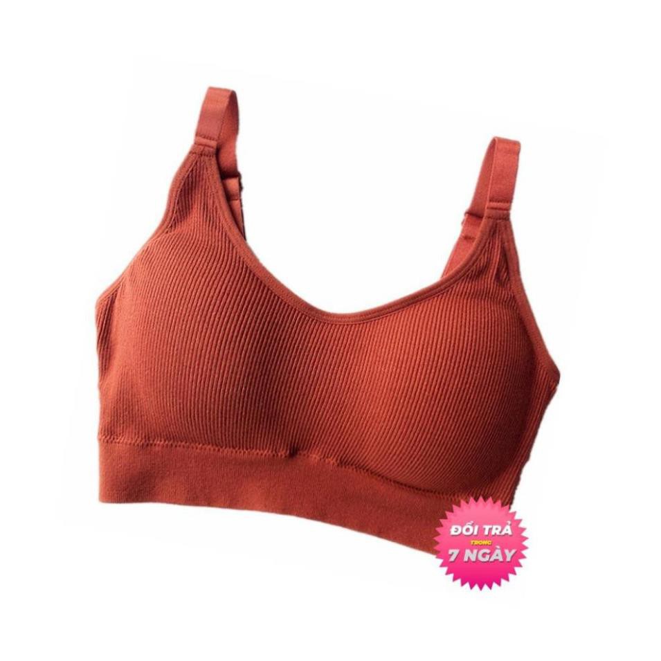 Áo Ngực Áo Bra 6886BRA01 VNXK Kiểu Dáng Thể Thao Chất Liệu Cotton Bề Mặt Gân Tăm 2 Dây Mặc Thoải Mái Vừa Vặn Cơ Thể