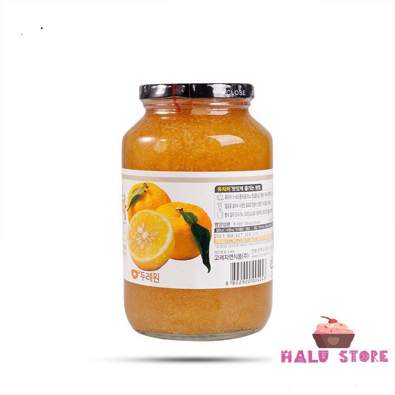 Mật ong chanh đào mẫu mới Hàn Quốc hũ 1kg