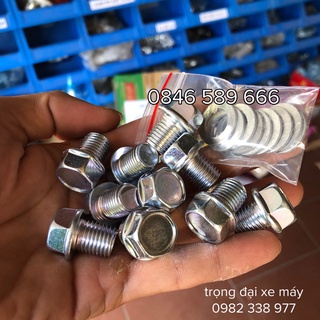 Ốc dầu 13 ly combo 10 ốc + 10 long đen