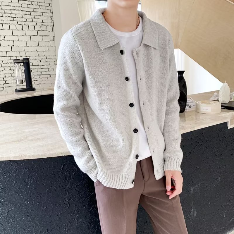 Áo sweater dệt kim dáng rộng kiểu hàn quốc cá tính cho nam xu hướng áo sweater cổ tròn dáng rộng hợp thời trang cho nam simple thời trang form rộng  đen sweater nam