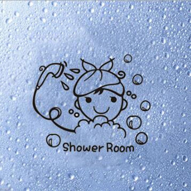 Sticker dán trang trí tường nhà tắm có thể tháo rời đáng yêu