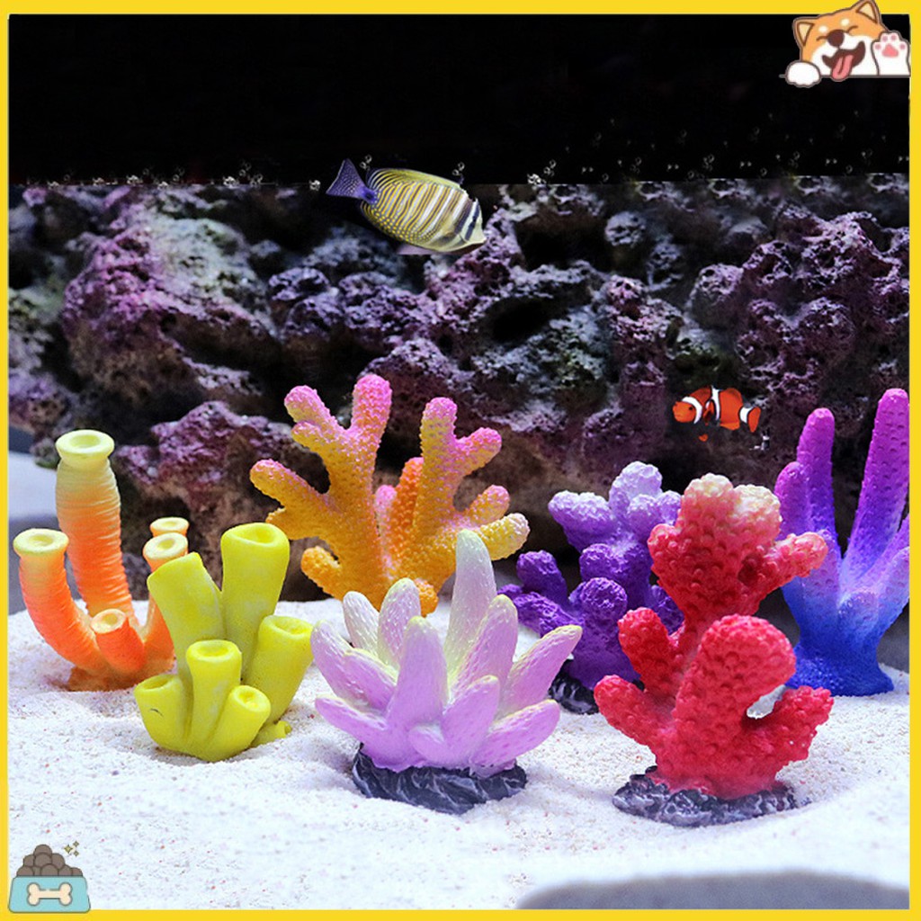 San hô nhựa màu sắc tươi sáng dùng để trang trí bể cá