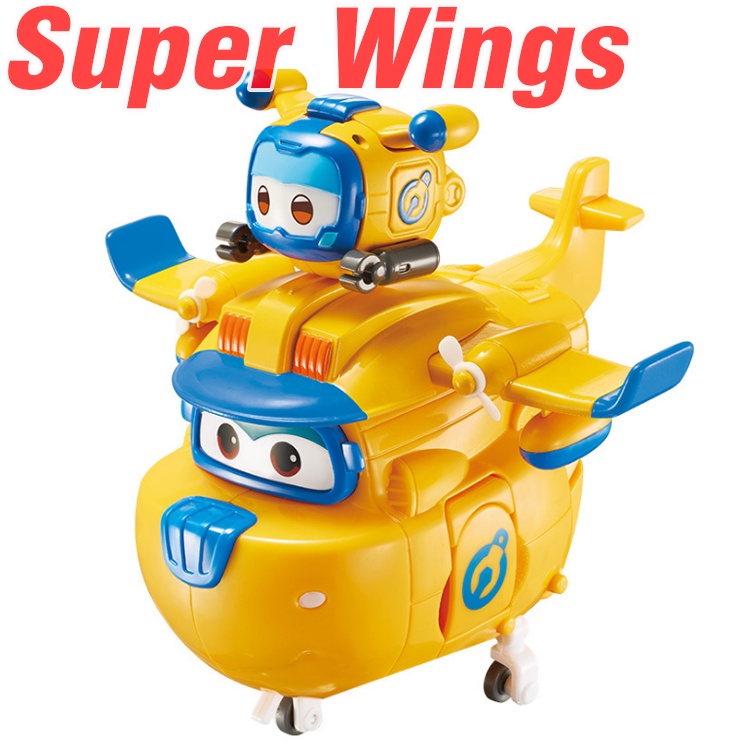 Mô hình super wings Robot biến hình cỡ lớn Donnie kết hợp thú cưng Donn