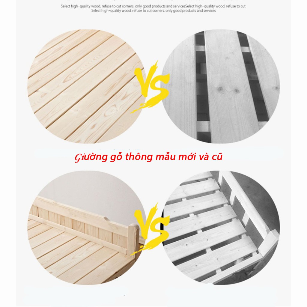 Giường xếp gỗ thông 1m5 [Ảnh thật] tặng kèm đệm , giường gỗ xếp gọn , giường đôi | BigBuy360 - bigbuy360.vn