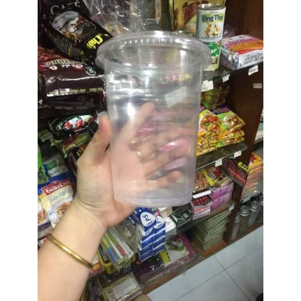 25 cốc nhựa 1lít kèm nắp
