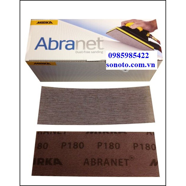 5415005018 Nhám lưới chữ nhật Mirka Abranet 70x198mm P180 ( Sơn oto xe máy ) Giáp lưới chà sơn nhám chà thô chữ nhật