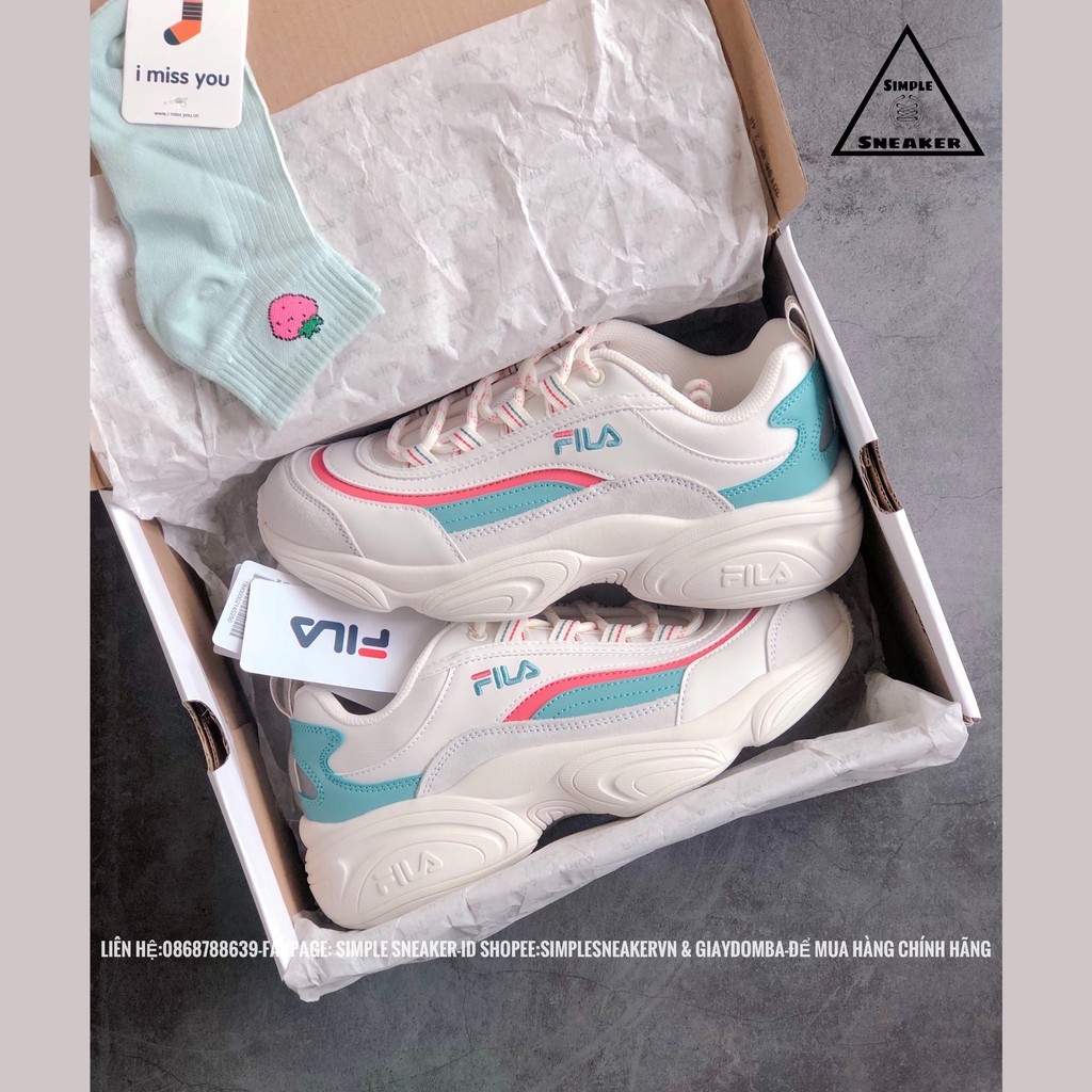 Giày Fila Chính Hãng FREESHIP FILA Ray Run Pink Hàn Quốc - Giày Sneaker Thể Thao Nữ Fila Authentic - Simple Sneaker