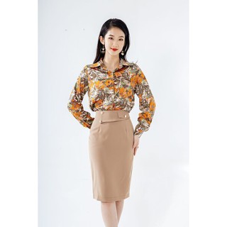 Chân váy ôm cạp lệch cài 2 cúc