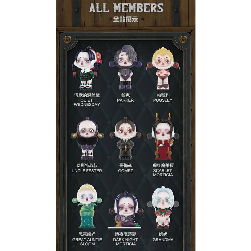 Popmart SKULLPANDA Adams Family Series SP Adams Family Series sp6 Generation Series Liên kết phong cách cơ bản