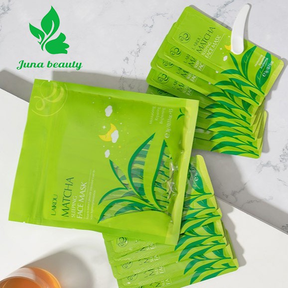 Mặt Nạ Ngủ Bịch 15 gói Matcha Trà Xanh Mask Và Anh Đào Sakura Hatola