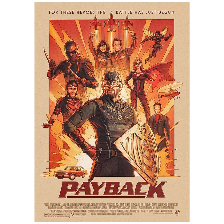 Poster Dán Tường Hình Siêu Anh Hùng tv series the boys Phong Cách retro