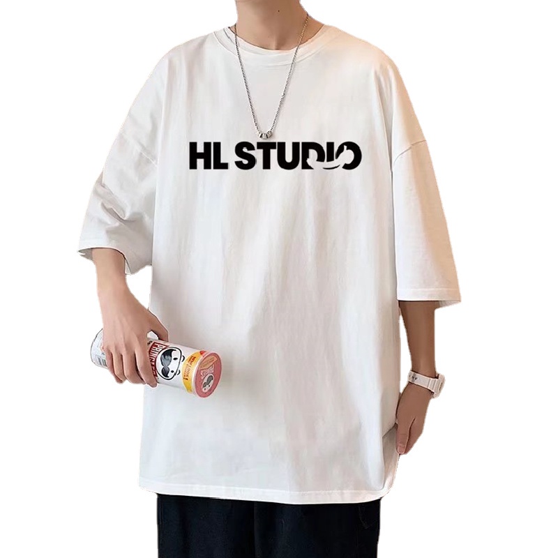 Áo Thun Nam Tay Ngắn Dáng Rộng In Chữ Thời Trang Size M-5XL