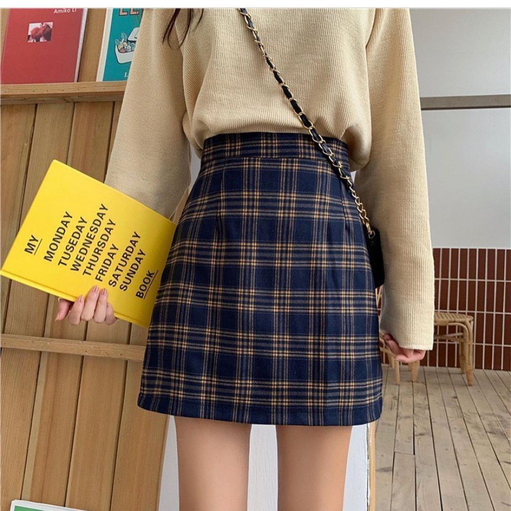 chân Váy chữ A  bigsize kẻ caro basic mix quanh năm áo thun áo kiểu đều xinh nha 🍬🍬 | BigBuy360 - bigbuy360.vn