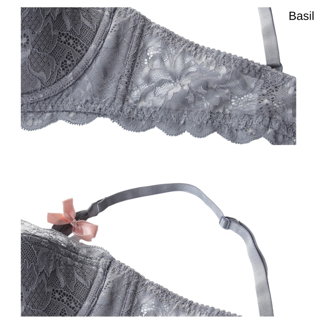 Bộ đồ lót QB04 nữ đệm mỏng có gọng chất Ren mềm mại thoáng mát Basil