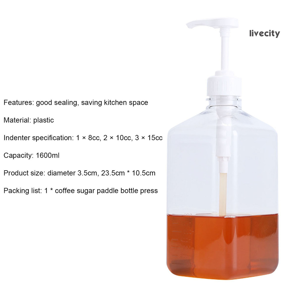 Bình Đựng Cà Phê Vệ Sinh Bằng Nhựa Trong Suốt Có Vòi Bơm Thể Tích 1600ml
