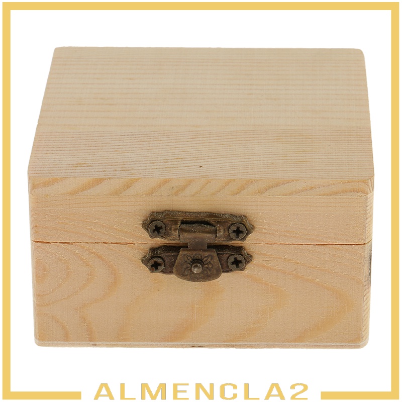 Bộ 2 Hộp Gỗ Hình Vuông Đựng Trang Sức Diy