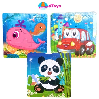 Xếp hình 9 mảnh ghép gỗ nhiều mẫu đẹp cho bé 2-4 tuổi, đồ chơi ghép hình ETOYS
