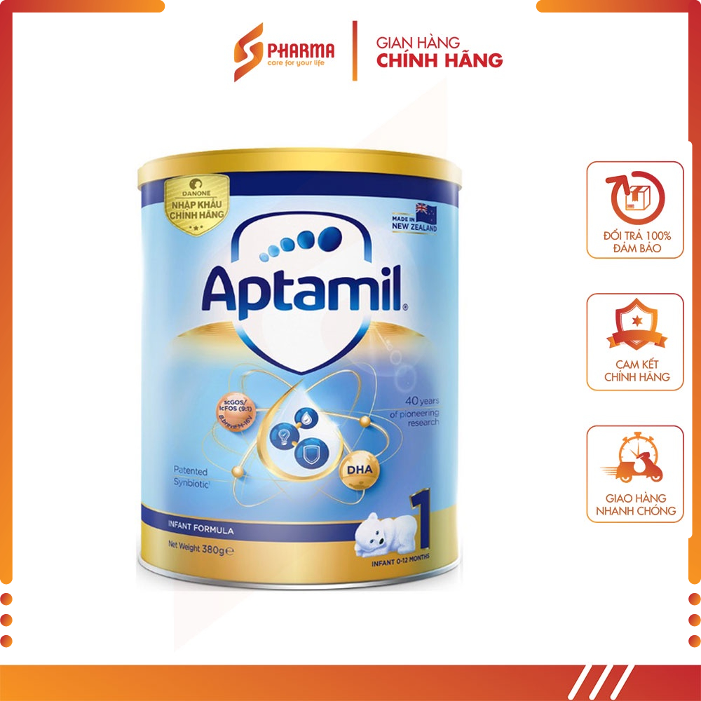 Sữa bột Aptamil Số 1 New Zealand - Hộp thiếc (380g) - Chính hãng