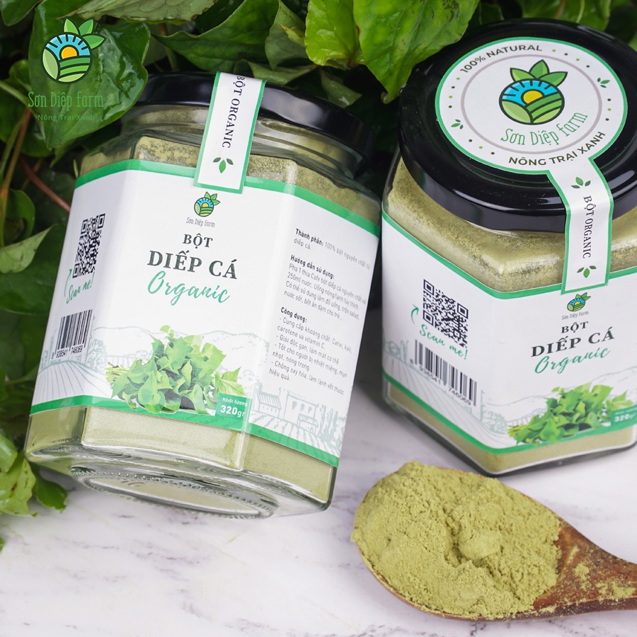 Bột diếp cá/ bột dấp cá sấy lạnh - Mát cơ thể, tốt cho hệ tiêu hóa - Sơn Diệp Farm