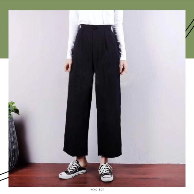 [Nhập VUVANHAT giảm ngay 5%]Quần ống rộng nữ vải đũi kiểu quần Culottes