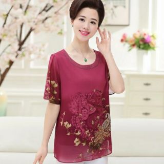 [ Cao cấp ] Áo voan trung niên áo cho người mập big size chất voan nhẹ mỏng thoáng mát (AV002)