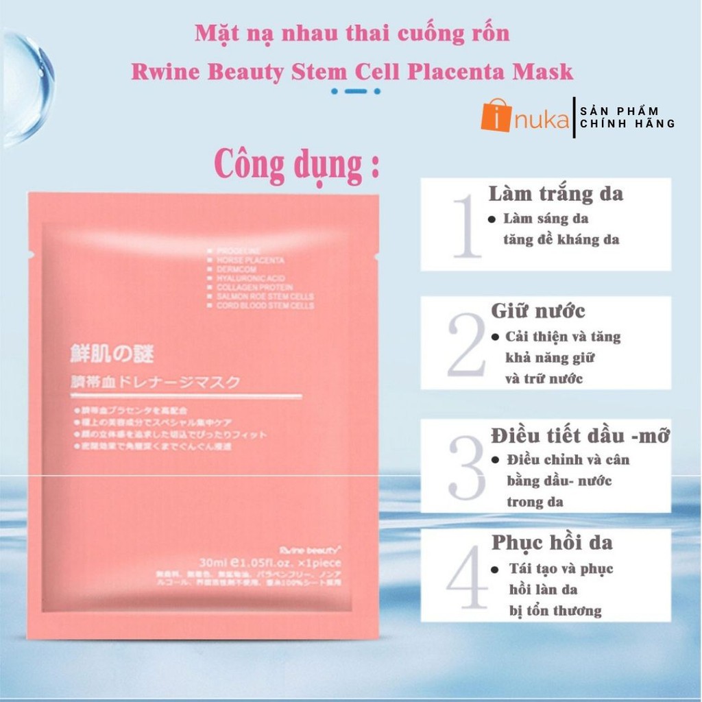 [Hàng Chuẩn Nhật] Mặt nạ nhau thai cừu chính hãng, cấp ẩm cho da, dưỡng trắng da mặt, căng bóng tức thì, min màng.