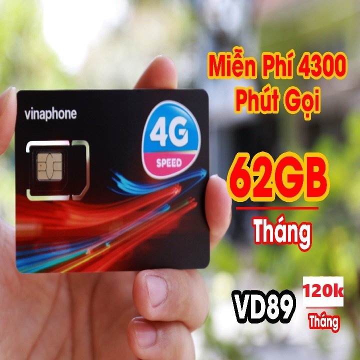 Sim Vina gói D60G trọn gói 1 2GB/ngày, 1500 phút nội mạng và 50 phút ngoại mạng/tháng