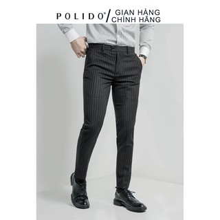 Quần Âu Nam CEFFYLO Họa Tiết Kẻ Sọc Form Slimfit Ôm Nhẹ Vải Mát Không Lo Mất Dáng - POLIDO MALL