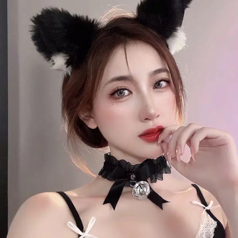 Vòng Cổ Choker Phối Ren/ Chuông Nhiều Màu Dễ Thương Quyến Rũ Phong Cách Hàn Quốc Cho Nữ