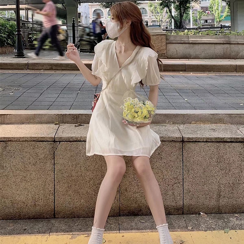 Đầm Công Chúa Mini Tay Ngắn Vải Voan Thời Trang Mùa Hè