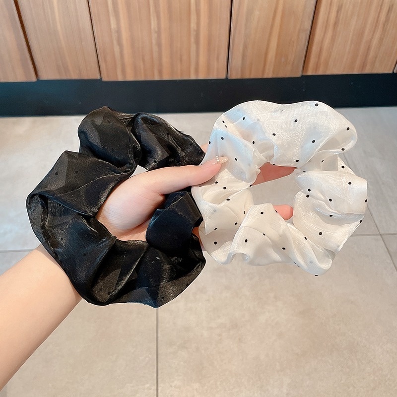 Dây Cột Tóc Lưới Chấm Bi Cỡ Lớn Thời Trang