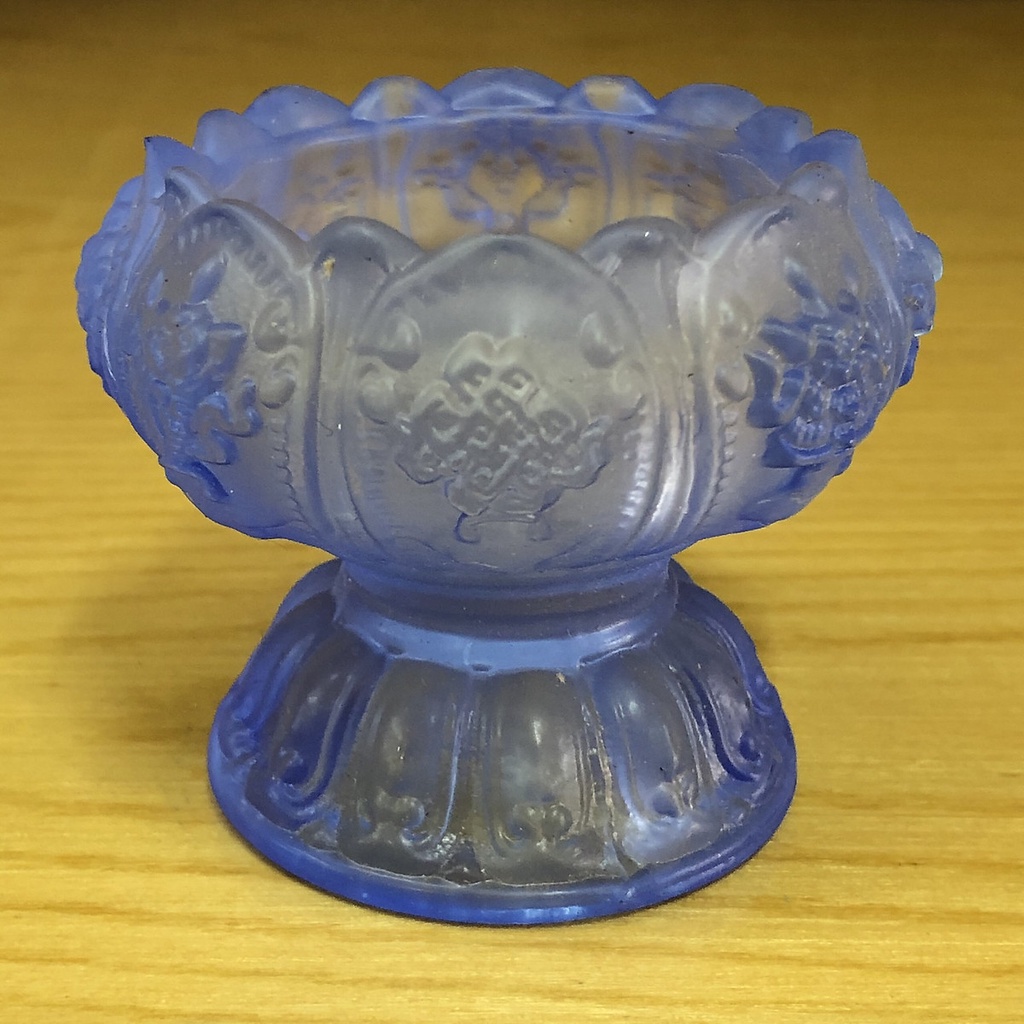 Chân đế nến giã ngọc lưu li xanh tím ( tặng kèm 1 chiếc nến bơ) - TL77 - Đồ thờ Tịnh Phương