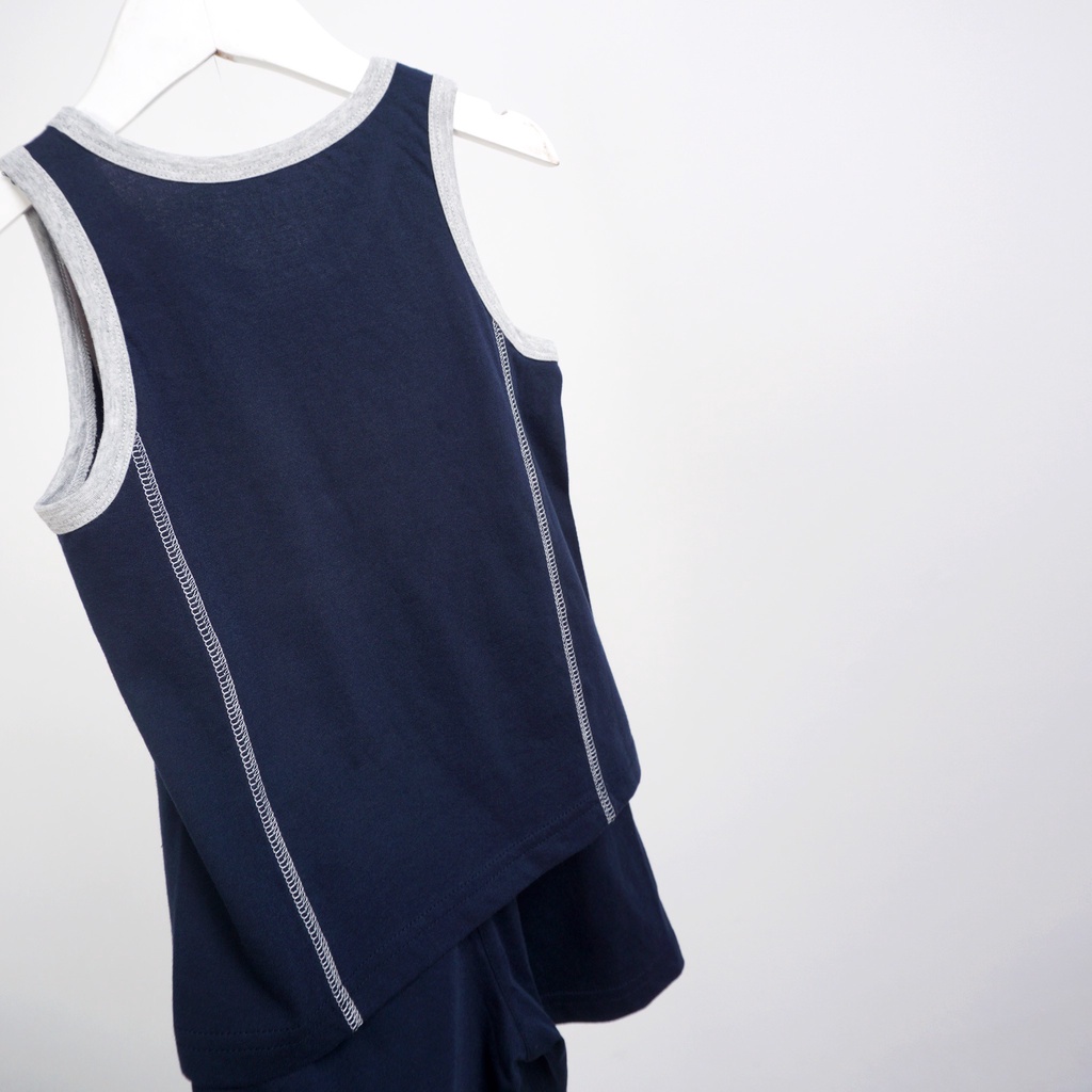 Bộ mặc nhà bé trai SAYME bộ đồ ba lỗ cotton mềm mịn thoáng mát BBST0017-18