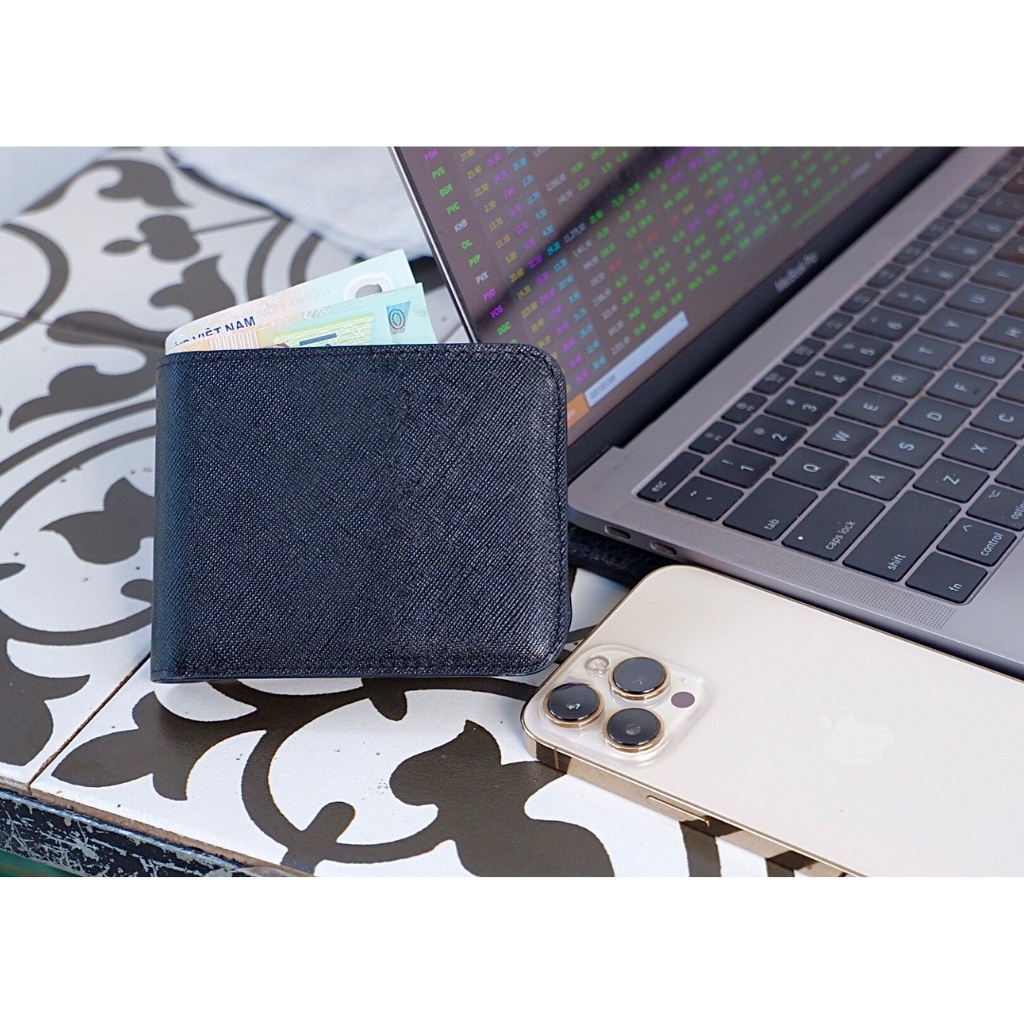 Ví da nam cao cấp, bóp ví nam da bò thật Clément – CM019 - BH 12 tháng