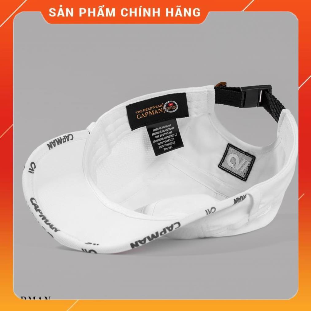 Mũ lưỡi trai CAPMAN chính hãng full box, nón kết nam vải dù CM111 màu trắng -hu1