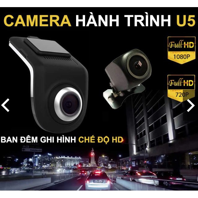 Camera Hành Trình trước sau U5 tích hợp màn Android cho xe hơi