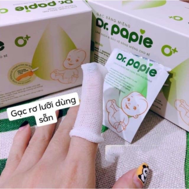 Gạc răng miệng cho bé Dr. Papie hộp 30 miếng