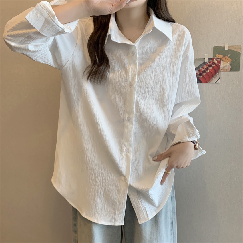 Áo Sơ Mi Trắng Tay Dài Phong Cách Pháp Thời Trang Mùa Xuân Cho Nữ