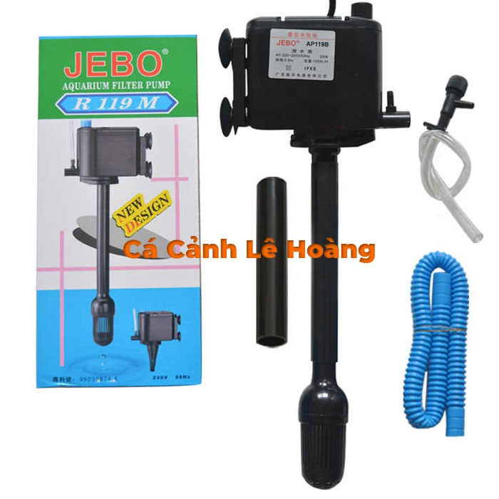 Máy bơm nước bể cá hồ cá chìm đầu lọc Jebo đẩy cao từ 60cm đến 90cm