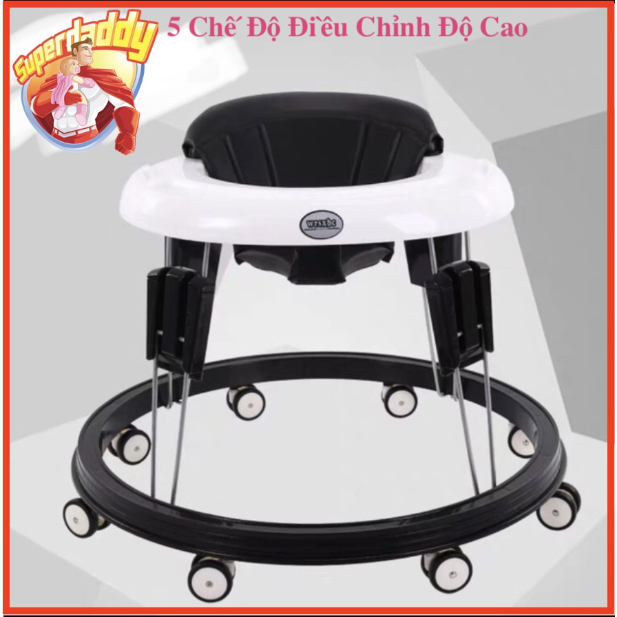 XE TRÒN TẬP ĐI CHO BÉ - XE TẬP ĐI CHO BÉ - MOMYKIS - 5 CHẾ ĐỘ ĐIỀU CHỈNH - CÓ KHAY ĂN DẶM