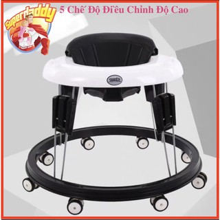 XE TRÒN TẬP ĐI CHO BÉ - XE TẬP ĐI CHO BÉ - MOMYKIS - 5 CHẾ ĐỘ ĐIỀU CHỈNH - CÓ KHAY ĂN DẶM