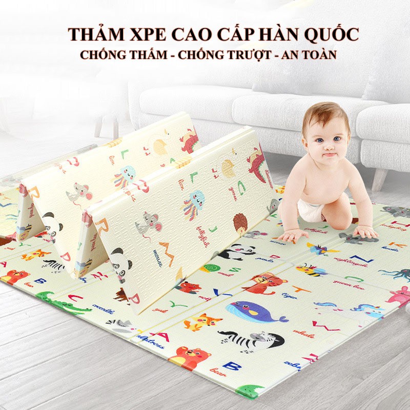 Thảm Tập Bò Mùa Hè Dày Hơn Cho Bé Không Độc Hại, Không Mùi, Thảm Chơi Cho Bé - KT 1.8 x 2M