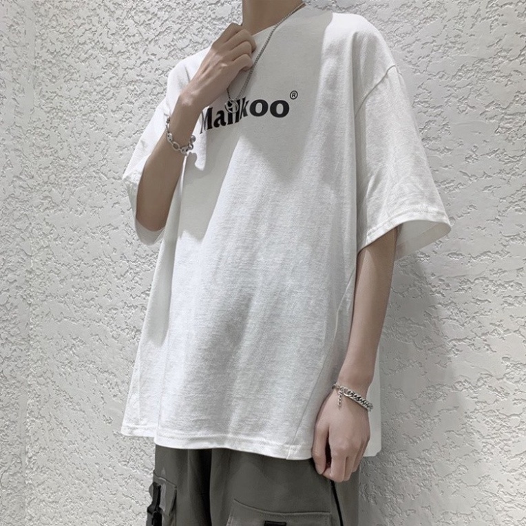 Áo thun tay lỡ nam nữ unisex MAILKOO basic tee phông form rộng oversize 2 màu trắng và đen cotton dáng xuông A101 | BigBuy360 - bigbuy360.vn