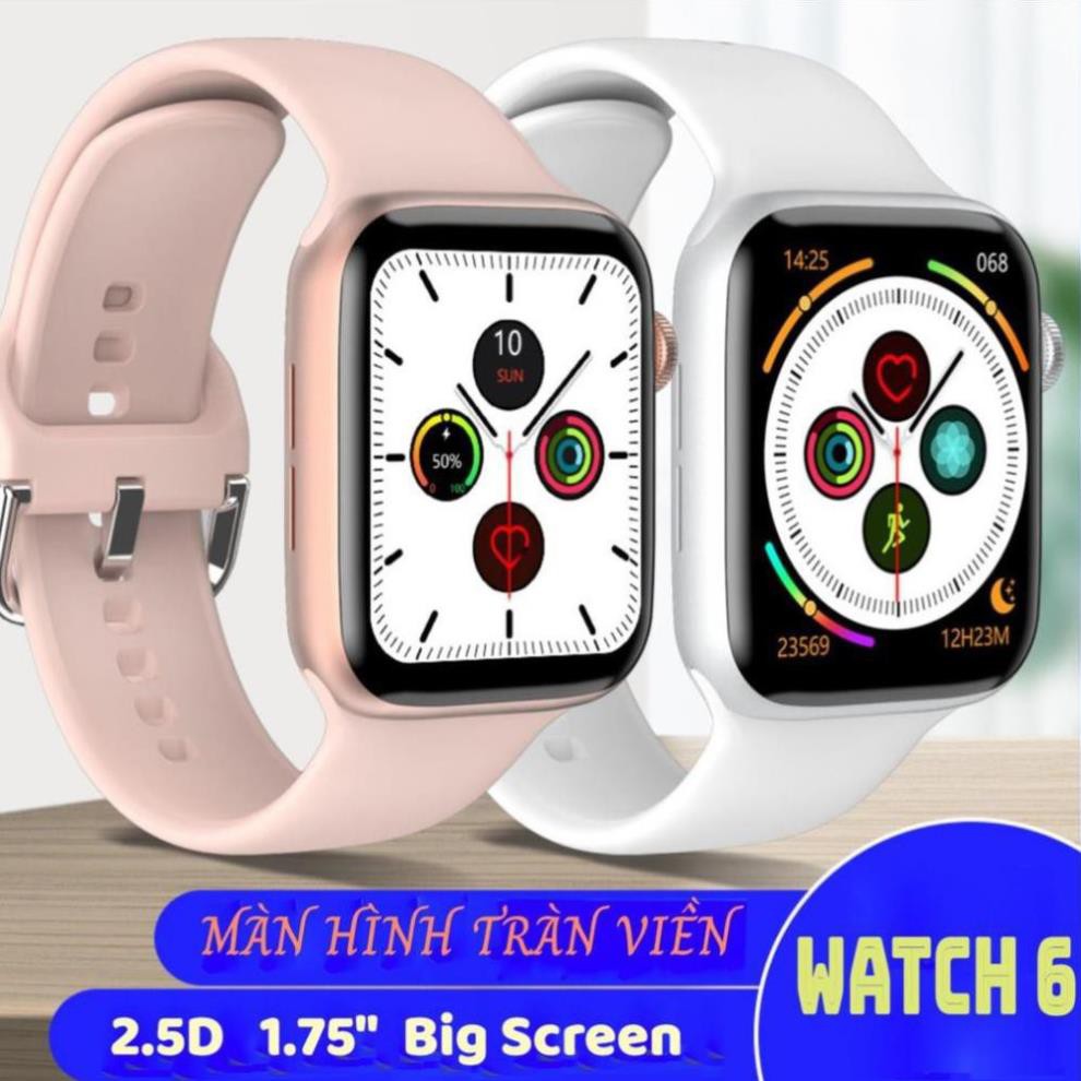 Đồng hồ thông minh Watch 6, Full màn Tràn viền, Thay được dây ap Watch Size 44mm