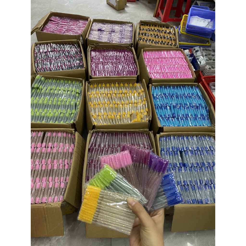 Chổi chải mi kim tuyến (TÚI 5 CÂY ) màu ngẫu nhiên - dụng cụ nối mi